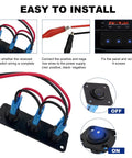 Installation guide for Three Gang Rugged Rocker Toggle Switch Panel With DC 12V 20A Waterproof Blue LED Round Switches