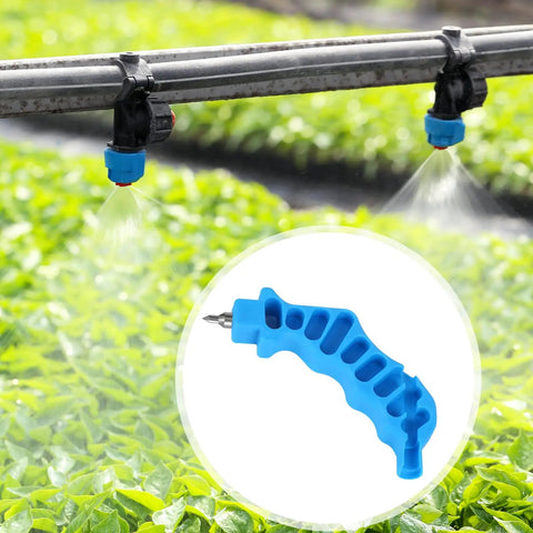 2 In 1 Drip Irrigation Hole Punch And Fitting Insertion Tool Kit For One Quarter Inch PE Tubing with sprinkler system in greenhouse