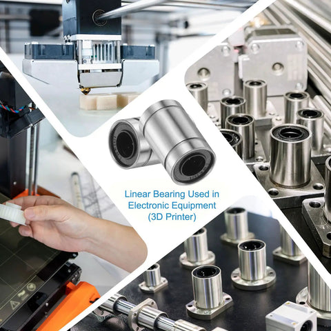 4 Pack LM6UU Linear Ball Bearings 6mm Bore 12mm OD 19mm Length With Double Sided Rubber Seals For DIY Makers And Enthusiasts Supporting Smooth Motion In 3D Printers And CNC Machines ABEC3 High Precision, sealed bearings in 3D printer use