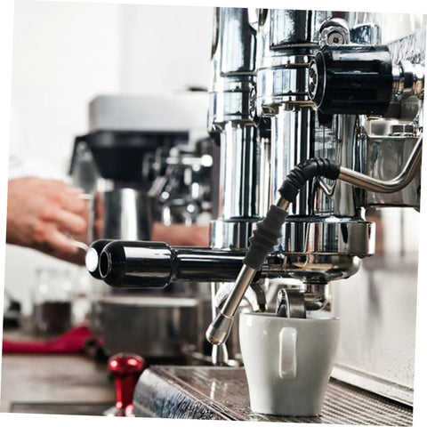 Heat Resistant Steam Wand Guard Sleeve For Espresso Machines, Foaming Insulator Wand Protector installed on a coffee machine