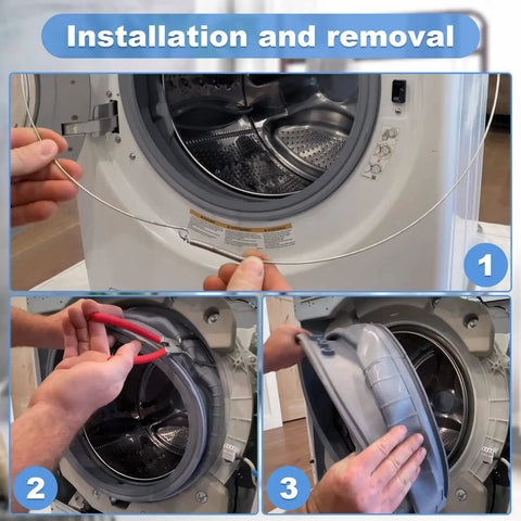 Installation of Replacement Door Boot Seal Gasket MDS47123605 for Front Load Washers No Fuss Install Fits WM3570HVA Models