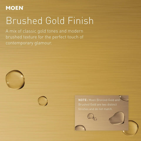 Brushed gold finish texture with droplets, part of Align 3-Function Valve Trim Kit In Brushed Gold For M-PACT Systems