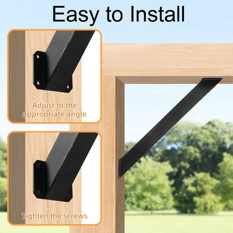 Heavy Duty 45 Degree Roof Riser Beam Bracket Set For Pergolas And Garden Pavilions Thickened Steel Corner Brackets For Wood Structures 8 Pack Built Tough For Outdoor Use And Steady Yard Support