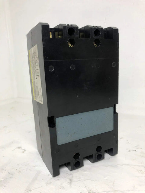 Dead Simple Bolt On 3 Pole 40 Amp 600 Volt Circuit Breaker With Rugged Steel Frame, side view showcasing its black casing and terminals.