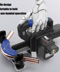 Cordless Electric Pipe Bender For Copper And Aluminum Tubes Sizes Span Quarter Through Seven Eighths Inches Quick Bend Tool with ergonomic handle.