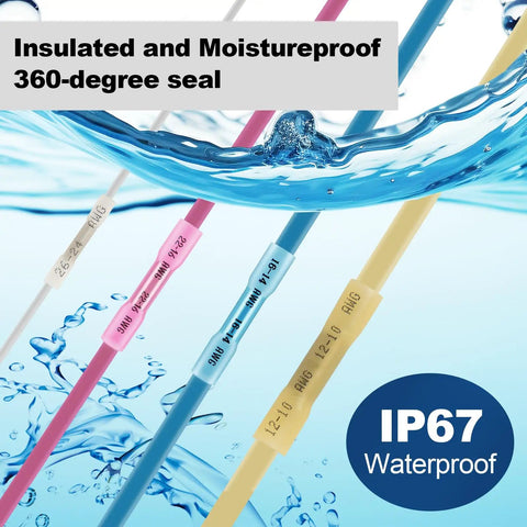 1500 Piece Heat Shrink Butt Connector Kit for Marine and Auto Wiring, DIY Ready, waterproof connectors in water