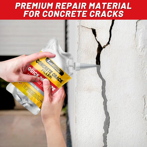Crush Those Stubborn Cracks With This Heavy Duty Concrete Crack Filler And Asphalt Sealant Being applied to a wall crack.