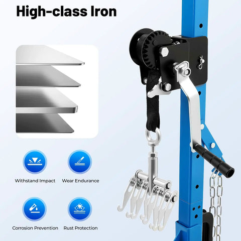 Upgraded Car Dent Repair Tools Kit For Auto Body Restoration Paintless Dent Removal Durable Heavy Duty Pro Grade Set For Garage And DIY Workshop Easy Dent Fix For Cars Trucks And SUVs showing high-class iron build with gear and lever mechanisms.