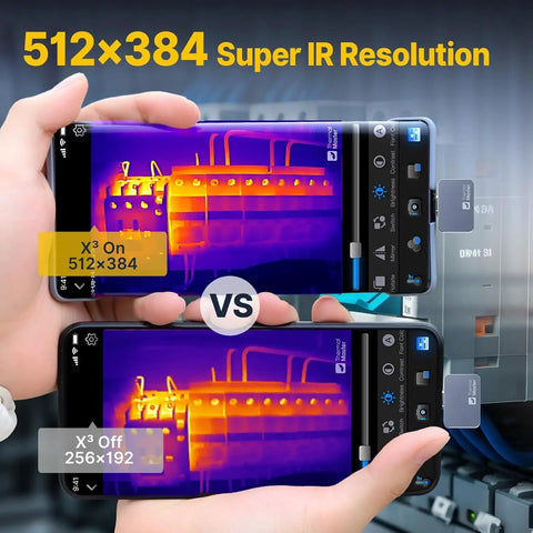Before and after thermal imaging comparison using Pocket Sized Android Thermal Imager With Macro Lens P2 Pro Infrared Camera.