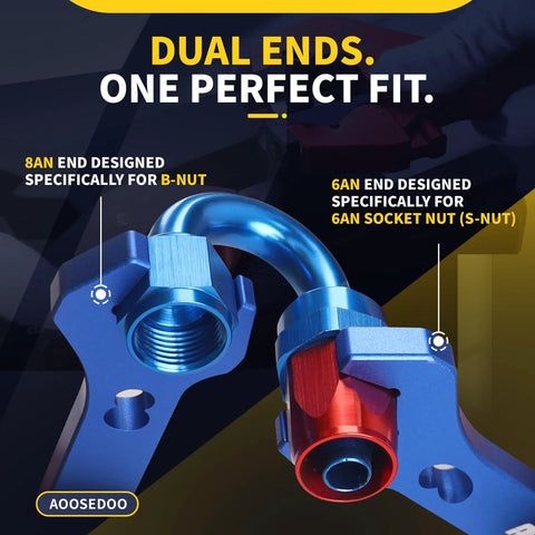 AOOSEDOO PTFE hose assembly tool, blue dual-ended AN fittings wrench for 6AN and 8AN.
