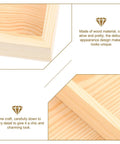 Close-up of Premium Straight Up Solid Natural Wood Jewelry Tray With Four Roomy Compartments showcasing fine craft details.