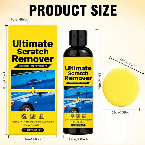 Smooth Ride No Sweat Auto Scratch Remover Paste With Bonus Detailing Sponge 100g jar and sponge size details
