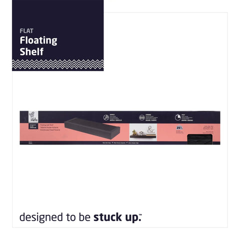 Modern 36 Inch Floating Wall Shelf Holds Up To 25 Lbs No Tools Required For Easy Drywall Installation Flat Black Finish