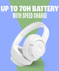 White Adaptive Noise Cancelling Wireless Over Ear Headphones With Smart Ambient And Bluetooth 5.3 Up To 70 Hours Battery Life