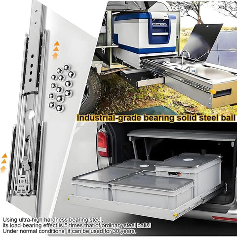 500 Lbs Heavy Duty Drawer Slides Full Extension Ball Bearing Rails With Lock Side Mount Tool Box Runners 72 Inch 1 Pair