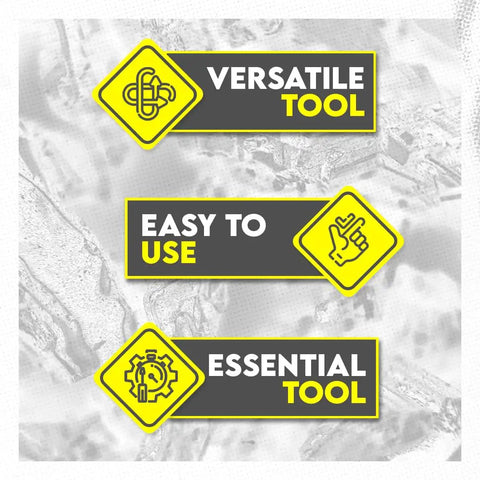 Icons showing 'Versatile Tool', 'Easy to Use', and 'Essential Tool' related to Brass Clock Key For Winding Clocks Universal 5 Prong Set