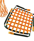 Heavy Duty Flat Polyester Sling Netting for Industrial Lifting with orange grid and black straps
