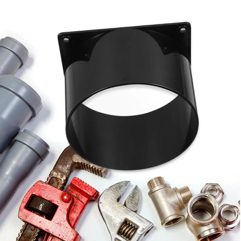 Heavy Duty Abs Rectangular Duct Connector Flange Base Air Vent Fitting Adapter For Hvac And Dust Collection Hose System with tools.