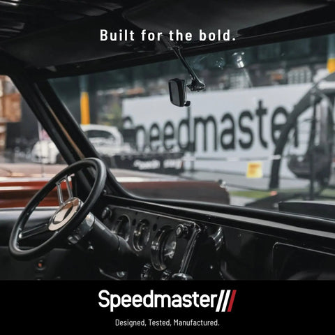 Interior view of vehicle dashboard with steering wheel, part of Chevy BBC 454 11 Inch External Balance Flexplate 168 Tooth.
