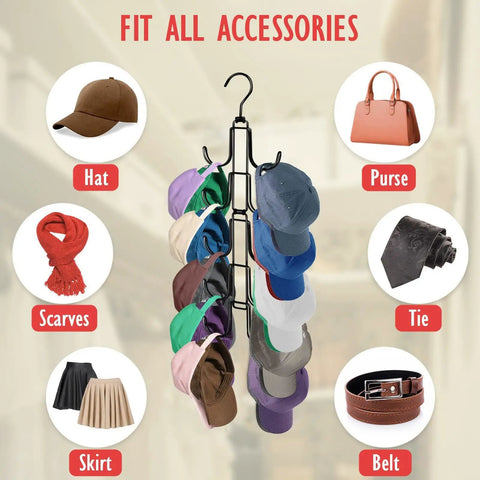 Kickin Clutter From Your Closet With This Legit Collapsible Hat Organizer And Caps Rack Featuring Ten Durable Hooks That Straight Up Hold Forty Baseball Hats While Keeping Ya Storage Neat And Unlocking Major Space Saving Convenience Daily, showcasing 16 caps and various accessories.