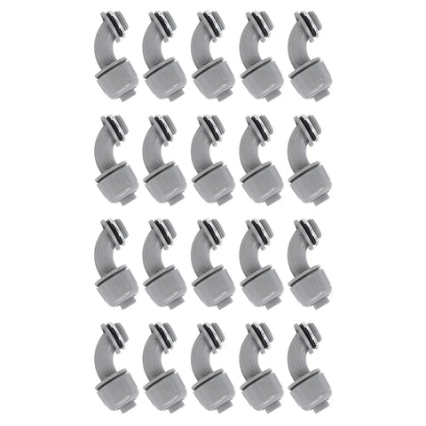Heavy Duty Nylon 6 Liquid Tight Connector 1/2 Inch Npt 90 Degree Angled Design, multiple units displayed, ideal for industrial wiring.