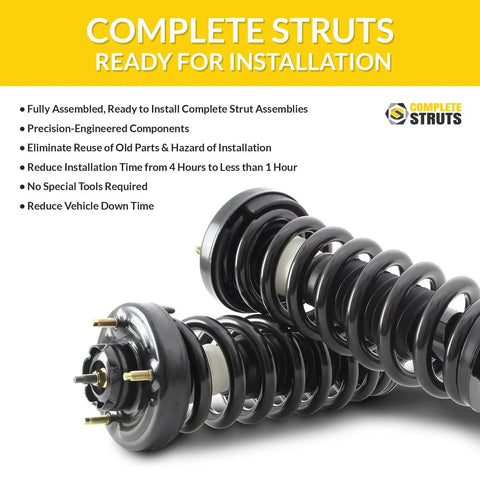 Front And Rear Complete Strut Assemblies With Coil Springs And Gas Shocks For 2007 2013 Chevy Silverado 1500 Set Of 4 Replacement Kit