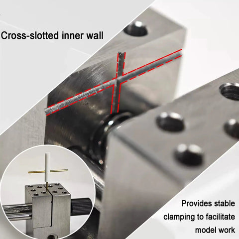 Close-up of Mini Bench Vise Table Clamp with cross-slotted inner wall for Model Making and Jewelry Crafting