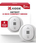 Compact 10SDR Smoke Detector With AA Battery Power Quick Smoke Detection 85 dB Siren Red LED Alarm Light 9th Edition Easy Install Home Safety Sensor For Apartments And Homes, 4-inch