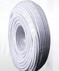 Built Tough Flexible Conduit With Pvc Coated Corrugated Electrical Wire Protector Sleeve, Fire Resistant Galvanized Steel Tubing For Indoor Outdoor Job Site Wiring, 328 Foot Roll coiled roll view.
