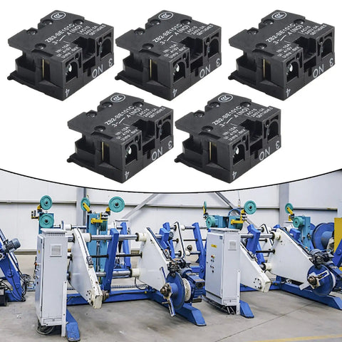 Rugged 22mm Push Button Switch For Control Panels With 415V 10A NO NC Joystick Style ZB2 BE101C BE102C 5 Pack, machinery background
