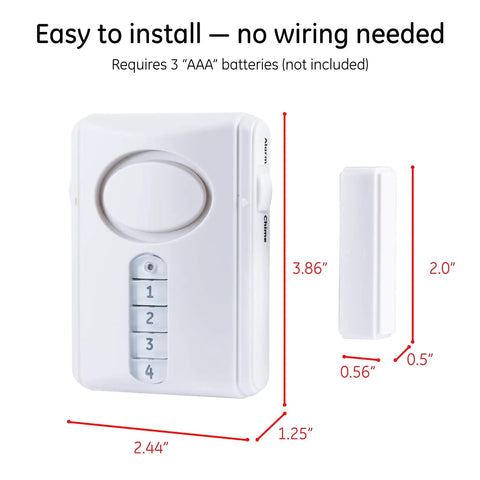 Wireless Alarm With Programmable Keypad For Home Security Four Digit Code To Arm Or Disarm Door Open Alert With Chime Delay Feature