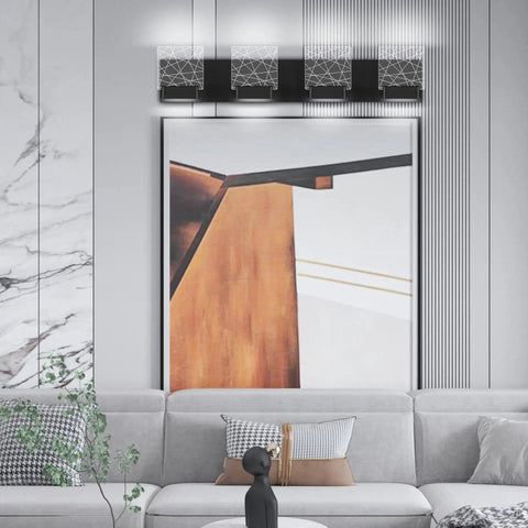 Matte Black Bathroom Light Fixtures Modern Vanity Lighting LED Vanity Light For Bathroom 4 Light Vanity Lighting 6000K