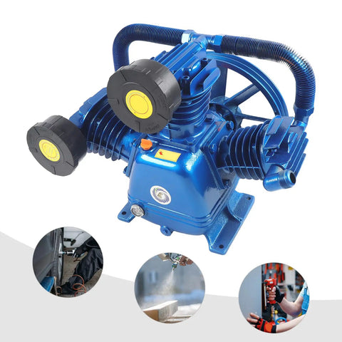 10Hp Portable Air Compressor Pump Head 7.5kw High Efficiency Motor Replaces Oil Free Piston Compressor For Industrial Textile And Chemical Use 175Psi Output Reliable Performance blue pump with dual compression stages