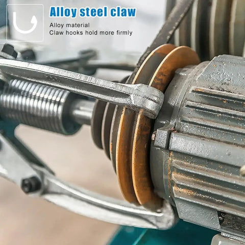 Real Heavy Duty Hydraulic Gear Puller W Box For Heavy Machinery Repair 2 Or 3 Jaw Separator Vertical Horizontal 15 Ton Capacity Wheel Bearing Removal No Oil Leakage One Piece Forged Steel Tough Auto Shop Jobs Workhorse Tool alloy steel claw on motor shaft