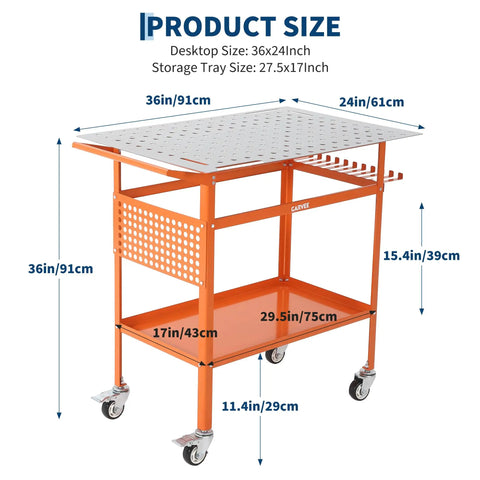 Solid As A Rock Heavy Duty Carbon Steel Welding Table 36 By 24 Inches with dimensions 36x24 Inch and tray size 27.5x17 Inch.