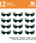 Nemesis Safety Glasses with IRUV Shade 5.0 Lenses in Black Frame, ANSI Z87.1 Plus Certified Eye Protection, Lightweight Sporty Build
