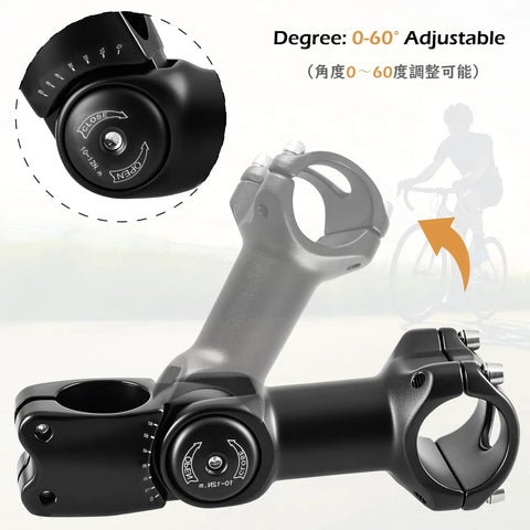 Adjustable Bike Handlebar Stem Extender Fits 31.8mm Bars And 28.6mm Steerer Boosts Your Ride Height 90 110 120mm With 0 To 60 Degree Rise For MTB Road BMX Cycling