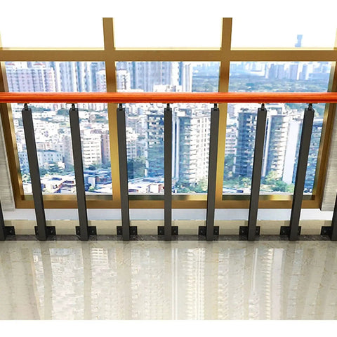 Solid Black Wrought Iron Railing Spindle Posts With Adjustable 270 Degree Side Mount Brackets For Deck And Stair Makeovers, 40 mm size.