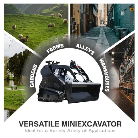 Mini Skid Steer Loader With 13.5HP Stand On Compact Crawler Design 45 Inch Bucket Hydraulic Drive Versatile Use Image