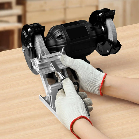 Hands adjusting Adjustable Bench Grinder Tool Rest For 6 Inch Or 8 Inch Grinders With Flat Miter Slide Replacement Sharpening Jig
