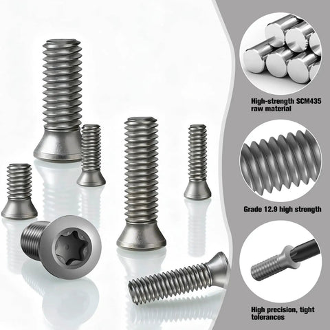 M3.5 X 12 MM Torx Plus Machine Screws Grey Zinc Plated Slick Grip Kickin Torque Anti Cam Out Bolts For Lathe Tool Holder And Cnc Carbide Insert Fasteners Badass Precision Hardware 10 Pack