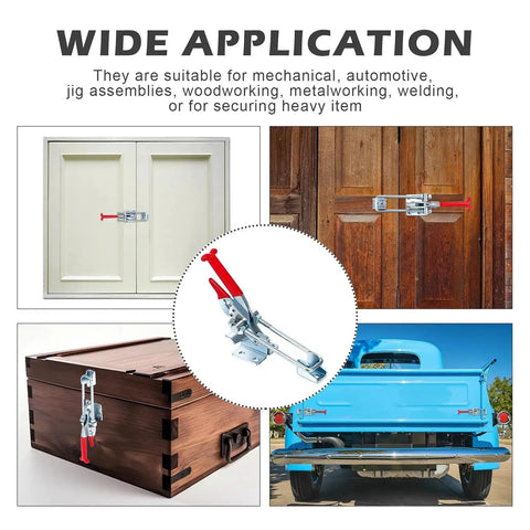 Two Pack 2000lb Heavy Duty Toggle Clamp Set, 7.87 Inch Self-Locking U-Bolt Latch in various applications
