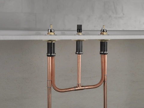 Flexible Roman Tub Rough In Valve With Adjustable Deck Mount For Easy Above Deck Adjustments Install Before Finishes, copper pipes