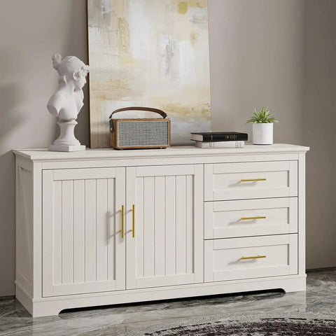 15 Pack 4 Inch Gold Cabinet Handles Set Brushed Gold Stainless Steel Drawer Pulls on White Dresser