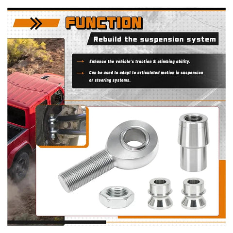 7/8 Inch Heim Joint Rod End Kit 2 Pack For Jeep Trucks And 4X4 Steering Suspension Systems parts and components shown
