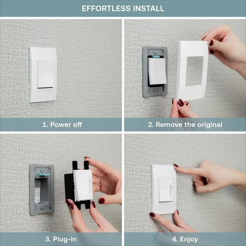 Installation steps for Five Dimmer Switch Bundle For Home Lighting, 3-Way 4-Way And Single Pole, Neutral Wire Required, White Finish