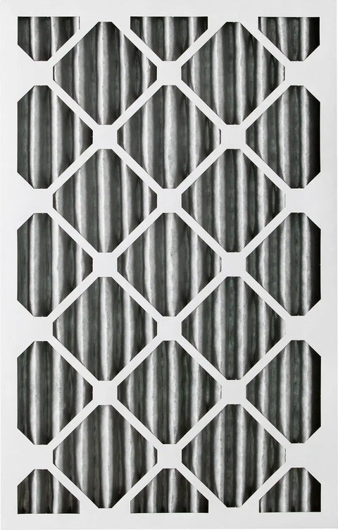 MERV 12 Pleated Furnace Air Filter With Activated Carbon Odor Control, 16x25x2 Inches, close-up of filter pattern