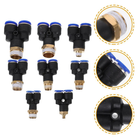 Top Tier 16 Piece Air Hose Connector Fitting Kit Made With Tough Abs And Copper For Fast Push-To-Connect Setup On Any Air Compressor Or Pressure Washer Job, assorted fittings