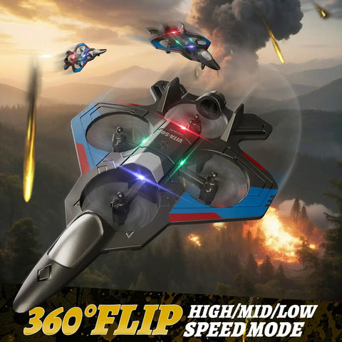 Remote Control Planes For Kids And Adults, Foam RC Airplanes With 360 Degree Flip flying in dramatic landscape