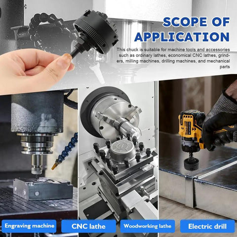 Top Shelf Mini Lathe Chuck Set With 3 Jaw Hella Tight Self Centering Extension And Connecting Rod Kit with CNC lathe and engraving machine.